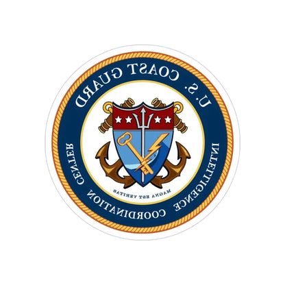 USCG Intelligence Coordination Center (U.S. Coast Guard) REVERSE PRINT Transparent Die-Cut STICKER 3 Inch Die-Cut Transparent - The Sticker Space