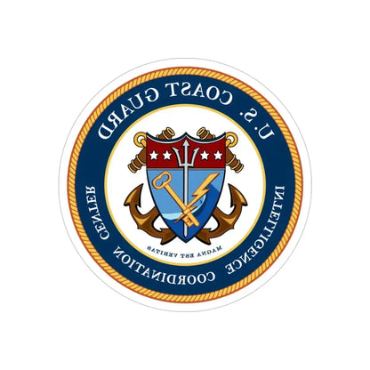 USCG Intelligence Coordination Center (U.S. Coast Guard) REVERSE PRINT Transparent Die-Cut STICKER 6 Inch Die-Cut Transparent - The Sticker Space