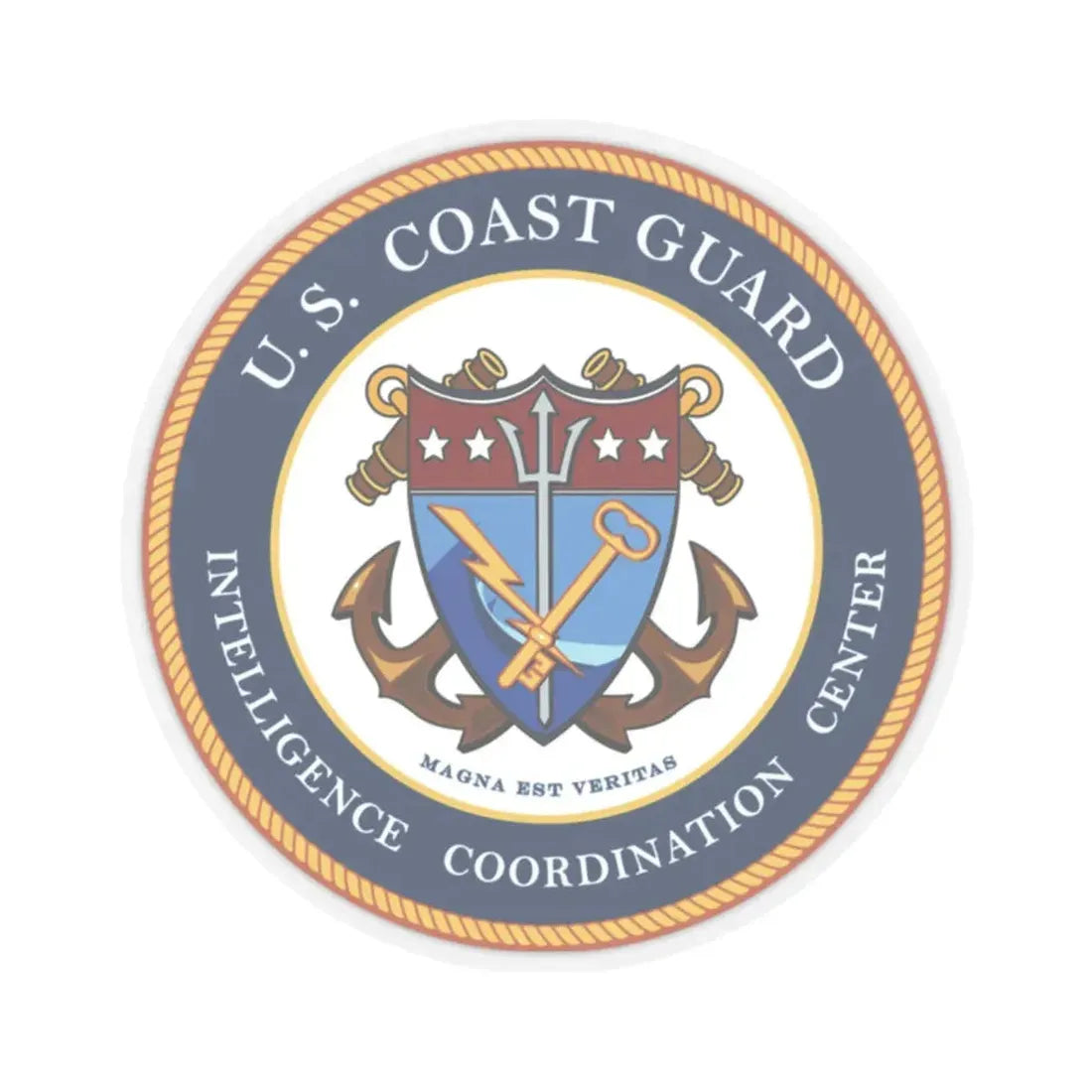 USCG Intelligence Coordination Center (U.S. Coast Guard) STICKER Vinyl Kiss-Cut Decal 2 Inch Transparent - The Sticker Space