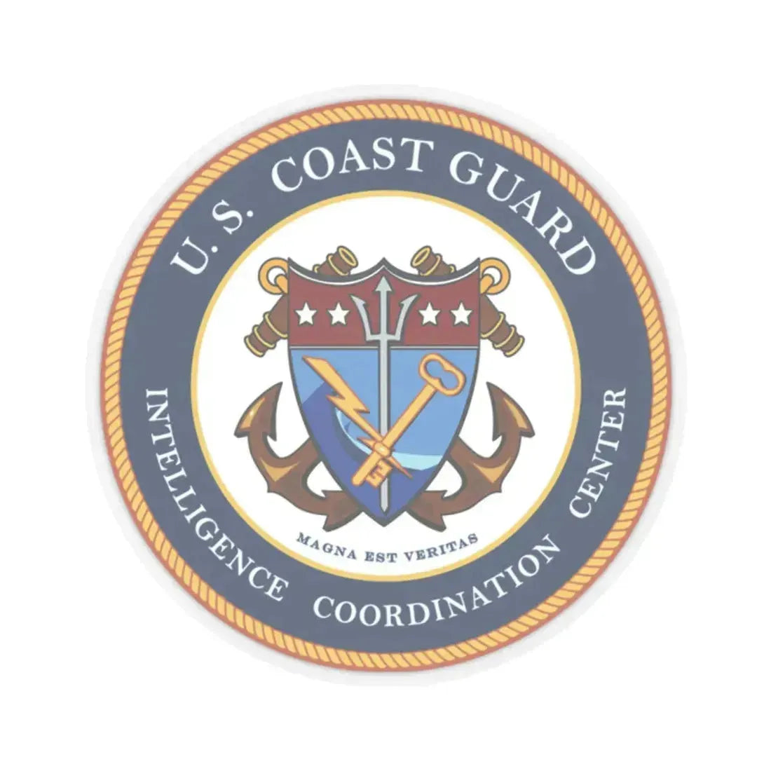 USCG Intelligence Coordination Center (U.S. Coast Guard) STICKER Vinyl Kiss-Cut Decal 2 Inch Transparent - The Sticker Space