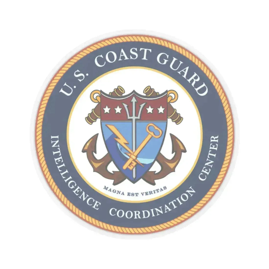 USCG Intelligence Coordination Center (U.S. Coast Guard) STICKER Vinyl Kiss-Cut Decal 2 Inch Transparent - The Sticker Space