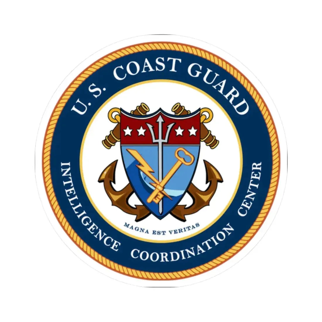 USCG Intelligence Coordination Center (U.S. Coast Guard) STICKER Vinyl Kiss-Cut Decal 2 Inch White - The Sticker Space