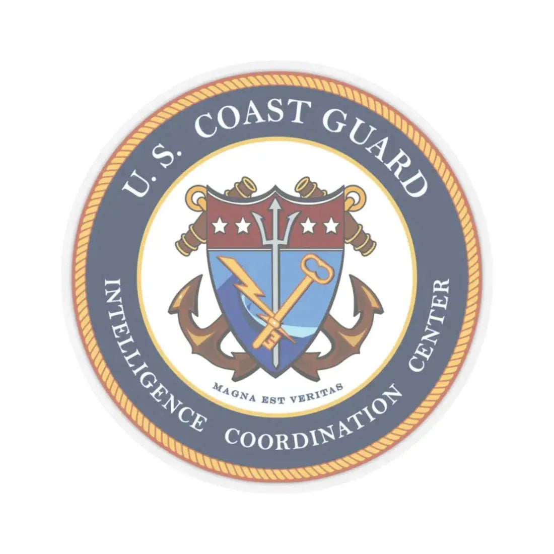 USCG Intelligence Coordination Center (U.S. Coast Guard) STICKER Vinyl Kiss-Cut Decal 3 Inch Transparent - The Sticker Space