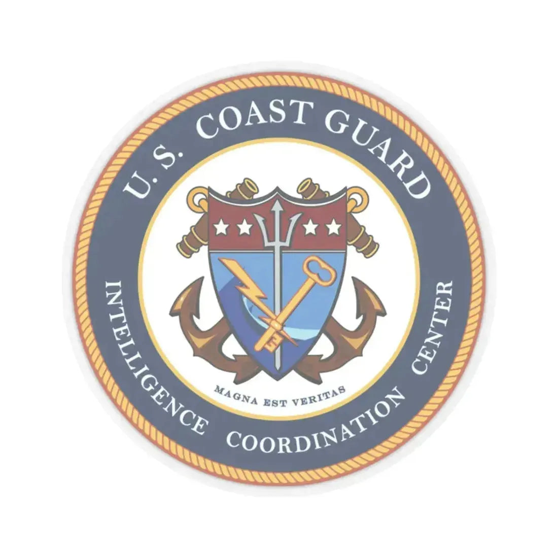 USCG Intelligence Coordination Center (U.S. Coast Guard) STICKER Vinyl Kiss-Cut Decal 3 Inch Transparent - The Sticker Space
