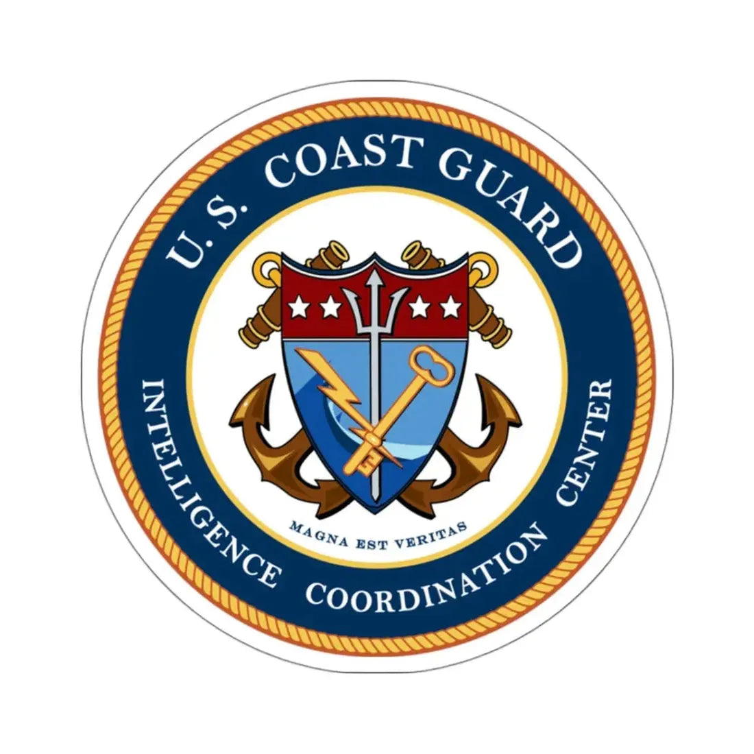 USCG Intelligence Coordination Center (U.S. Coast Guard) STICKER Vinyl Kiss-Cut Decal 3 Inch White - The Sticker Space