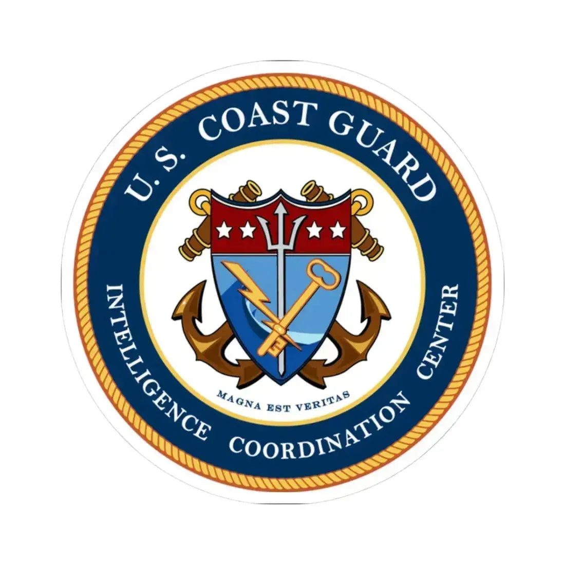 USCG Intelligence Coordination Center (U.S. Coast Guard) STICKER Vinyl Kiss-Cut Decal 3 Inch White - The Sticker Space