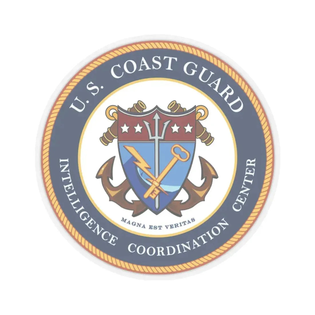 USCG Intelligence Coordination Center (U.S. Coast Guard) STICKER Vinyl Kiss-Cut Decal 4 Inch Transparent - The Sticker Space