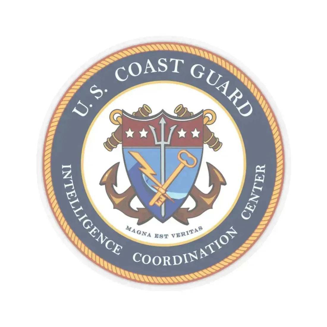 USCG Intelligence Coordination Center (U.S. Coast Guard) STICKER Vinyl Kiss-Cut Decal 4 Inch Transparent - The Sticker Space