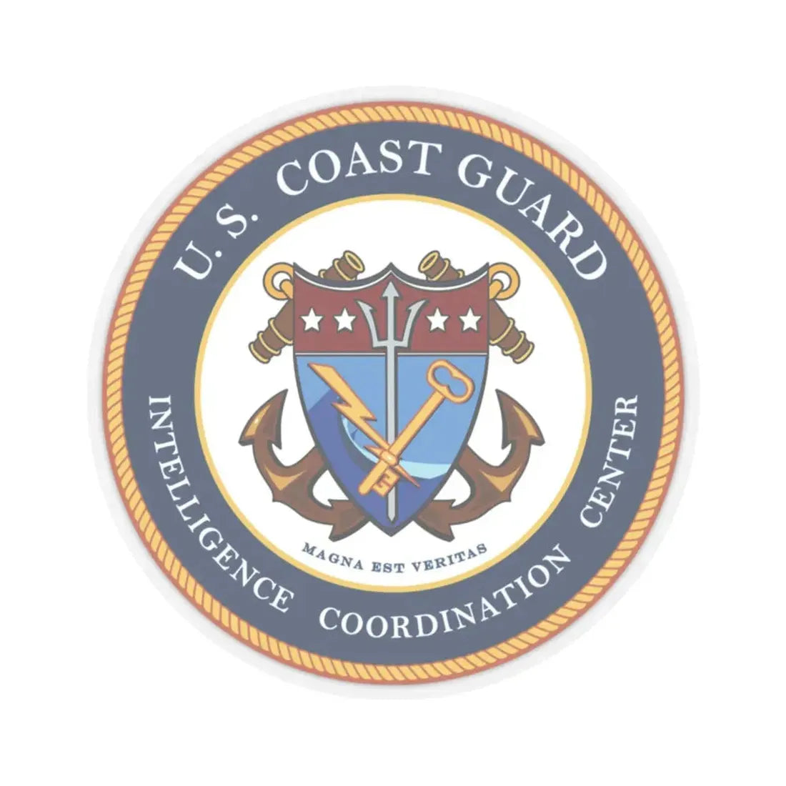 USCG Intelligence Coordination Center (U.S. Coast Guard) STICKER Vinyl Kiss-Cut Decal 6 Inch Transparent - The Sticker Space