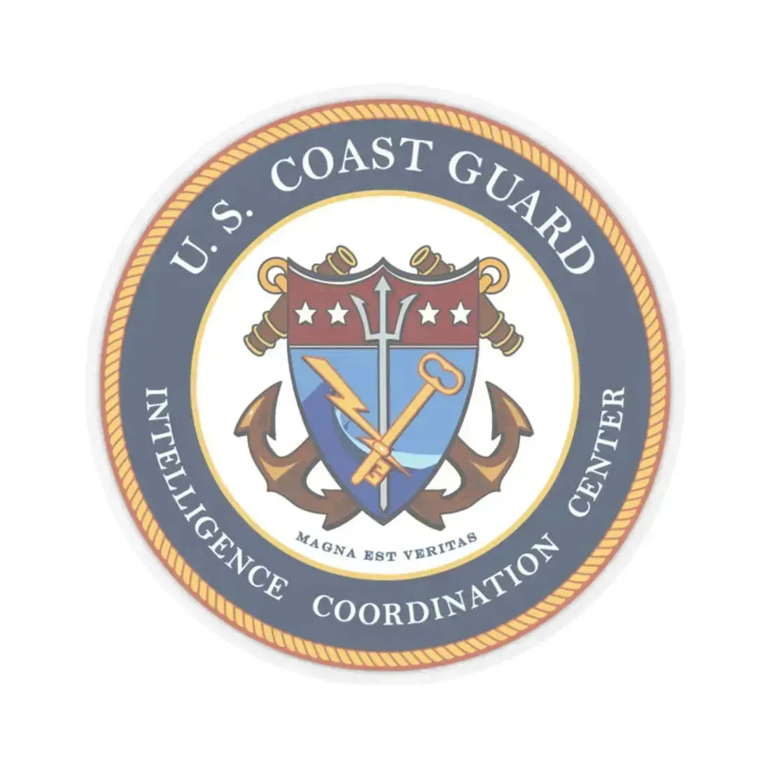 USCG Intelligence Coordination Center (U.S. Coast Guard) STICKER Vinyl Kiss-Cut Decal 6 Inch Transparent - The Sticker Space