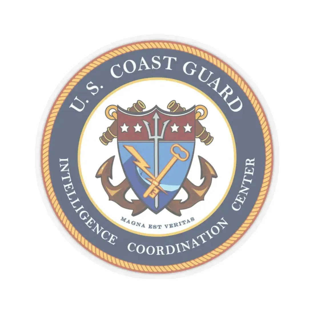 USCG Intelligence Coordination Center (U.S. Coast Guard) STICKER Vinyl Kiss-Cut Decal 6 Inch Transparent - The Sticker Space
