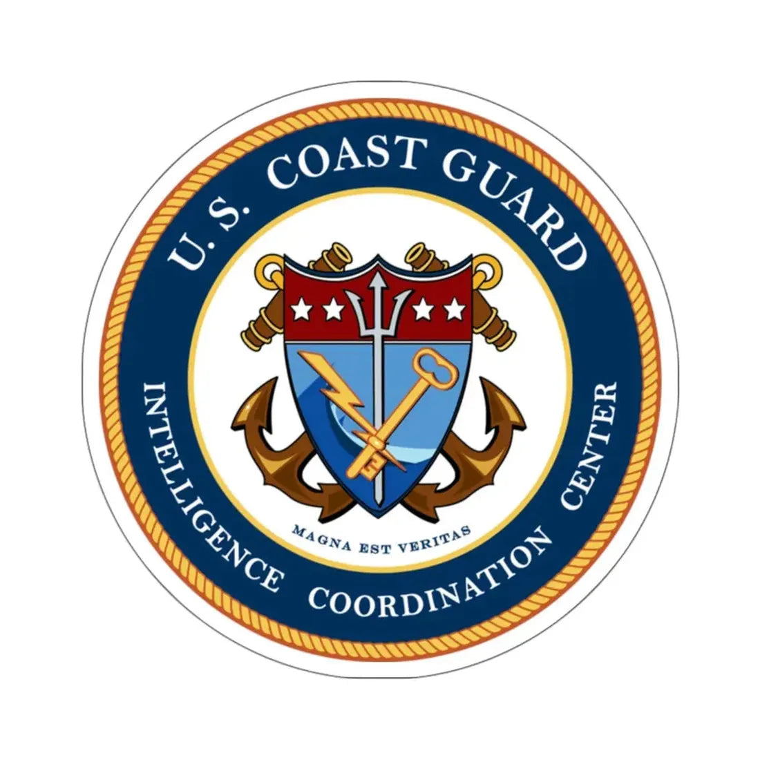 USCG Intelligence Coordination Center (U.S. Coast Guard) STICKER Vinyl Kiss-Cut Decal 6 Inch White - The Sticker Space