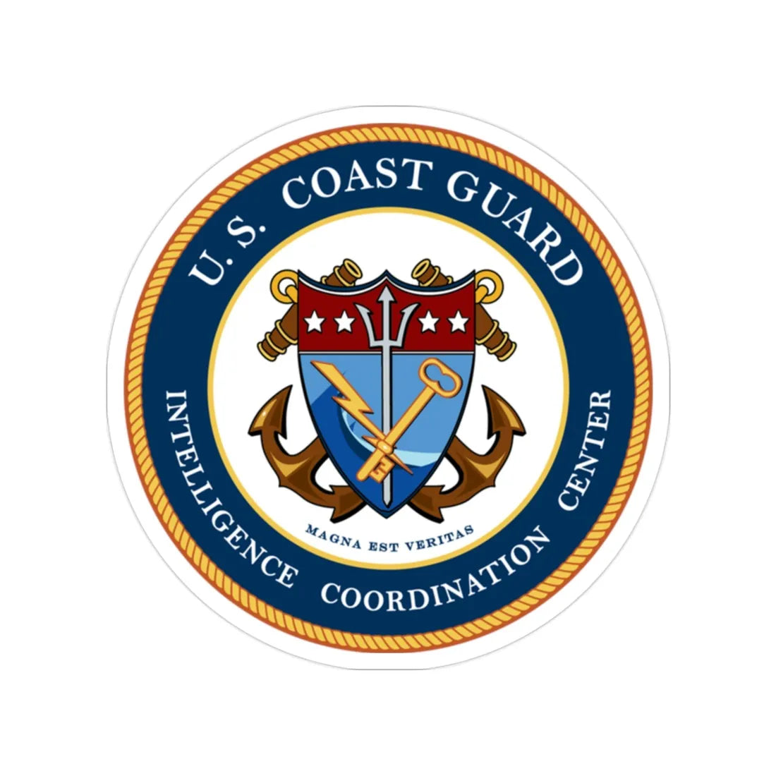 USCG Intelligence Coordination Center (U.S. Coast Guard) Transparent STICKER Die-Cut Vinyl Decal 2 Inch - The Sticker Space