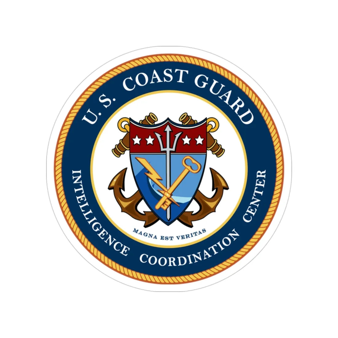 USCG Intelligence Coordination Center (U.S. Coast Guard) Transparent STICKER Die-Cut Vinyl Decal 3 Inch - The Sticker Space