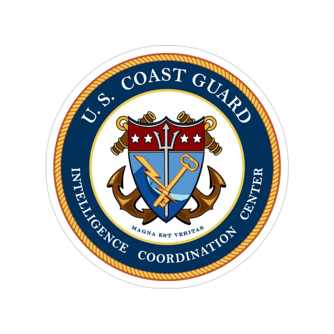 USCG Intelligence Coordination Center (U.S. Coast Guard) Transparent STICKER Die-Cut Vinyl Decal 4 Inch - The Sticker Space