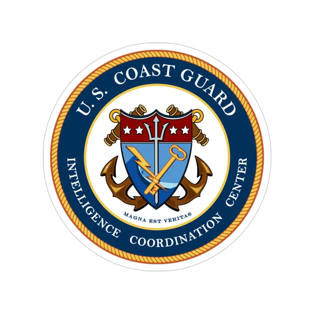 USCG Intelligence Coordination Center (U.S. Coast Guard) Transparent STICKER Die-Cut Vinyl Decal 6 Inch - The Sticker Space