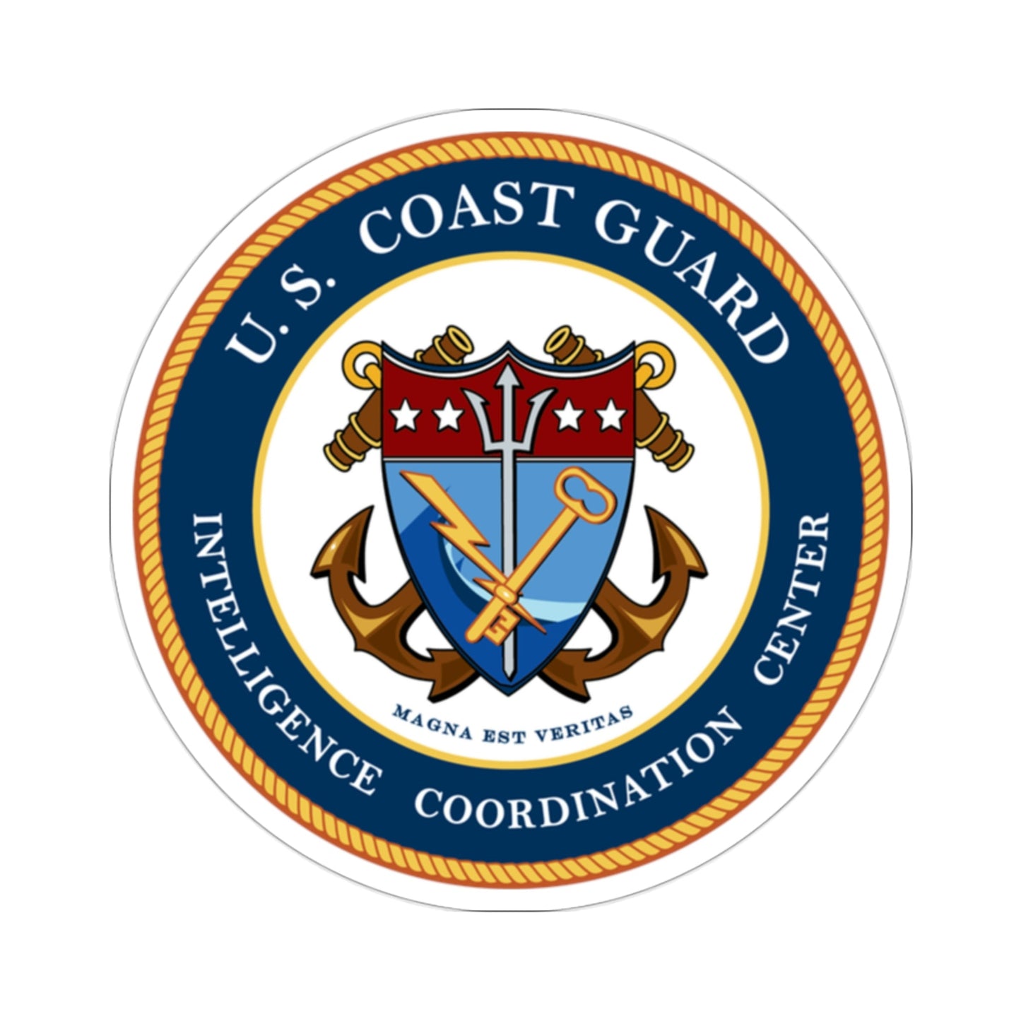 USCG Intelligence Coordination Center v2 (U.S. Coast Guard) STICKER Vinyl Die-Cut Decal-2 Inch-The Sticker Space