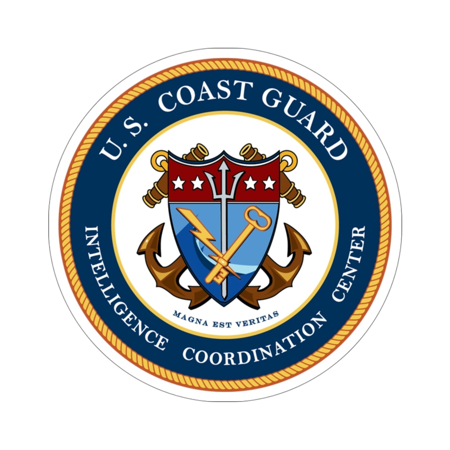 USCG Intelligence Coordination Center v2 (U.S. Coast Guard) STICKER Vinyl Die-Cut Decal-4 Inch-The Sticker Space