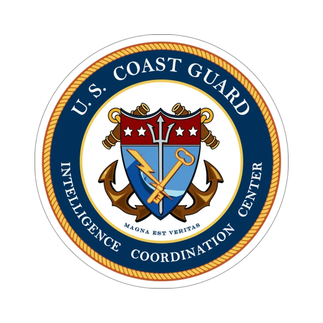 USCG Intelligence Coordination Center v2 (U.S. Coast Guard) STICKER Vinyl Die-Cut Decal 5 Inch - The Sticker Space