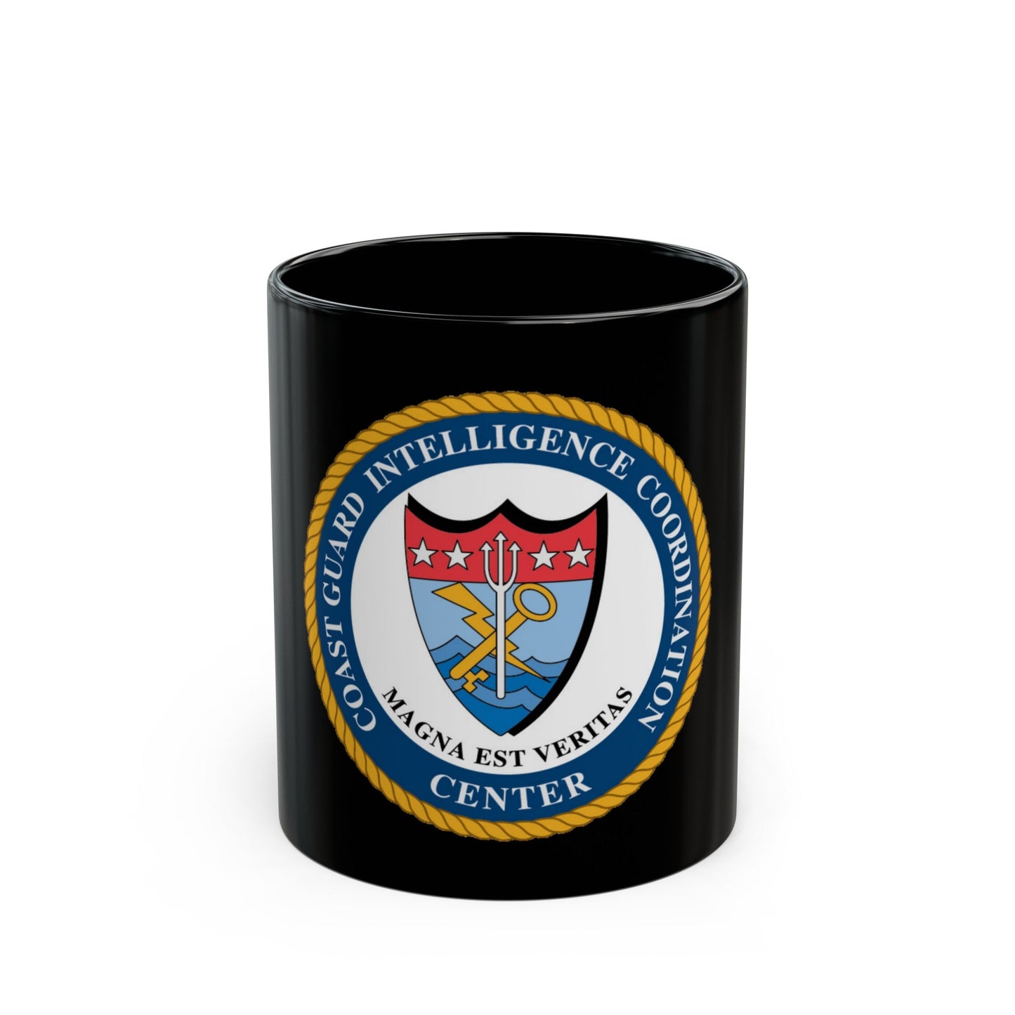 USCG Intelligence Coordination Ctr (U.S. Coast Guard) Black Coffee Mug-11oz-The Sticker Space