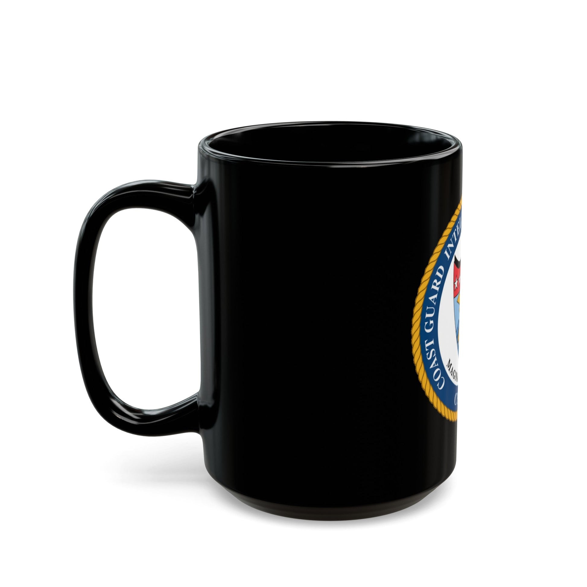 USCG Intelligence Coordination Ctr (U.S. Coast Guard) Black Coffee Mug-The Sticker Space