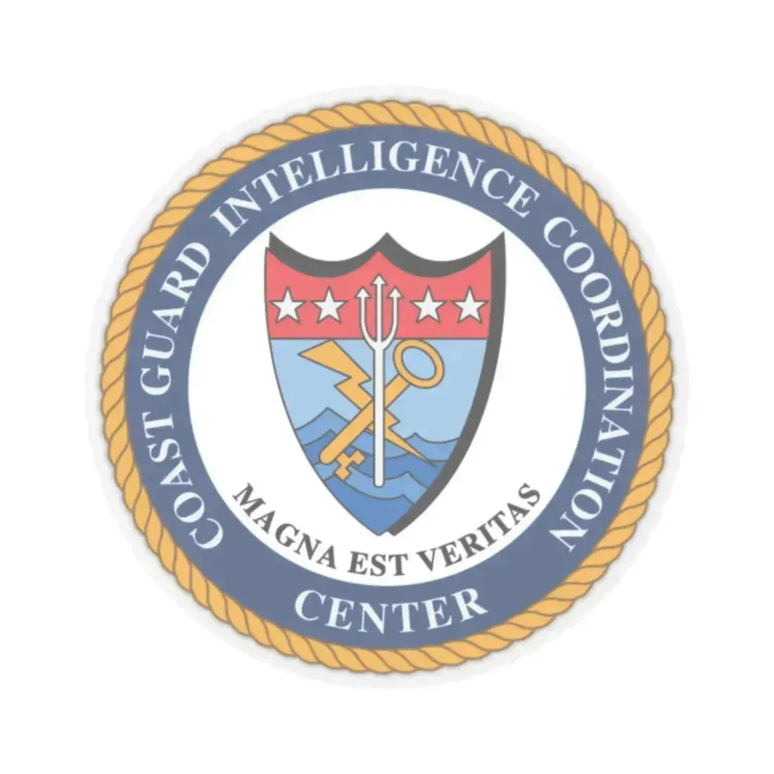 USCG Intelligence Coordination Ctr (U.S. Coast Guard) STICKER Vinyl Kiss-Cut Decal 2 Inch Transparent - The Sticker Space