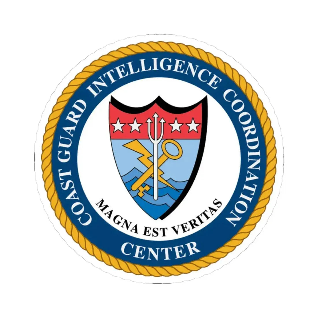 USCG Intelligence Coordination Ctr (U.S. Coast Guard) STICKER Vinyl Kiss-Cut Decal 3 Inch White - The Sticker Space