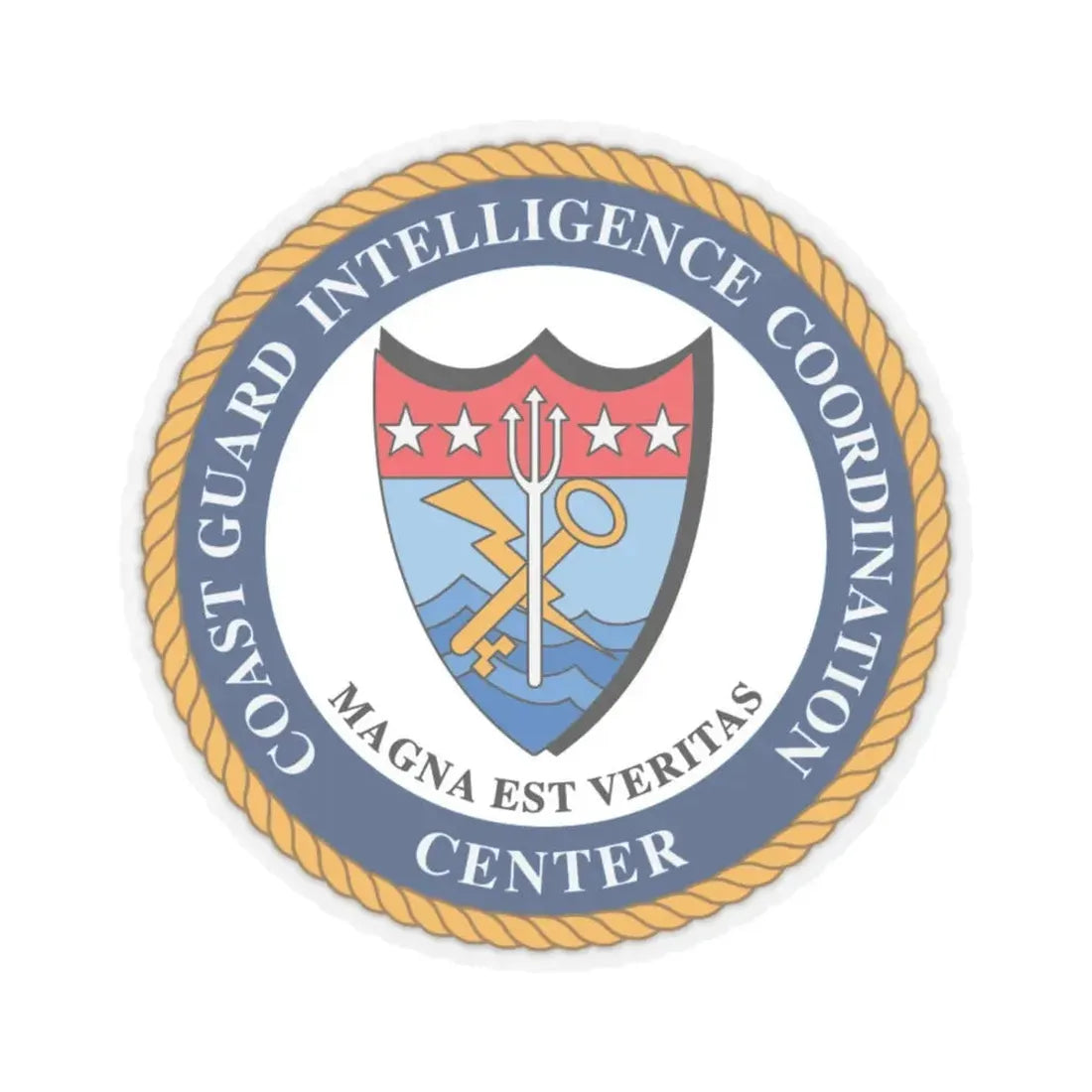 USCG Intelligence Coordination Ctr (U.S. Coast Guard) STICKER Vinyl Kiss-Cut Decal 4 Inch Transparent - The Sticker Space