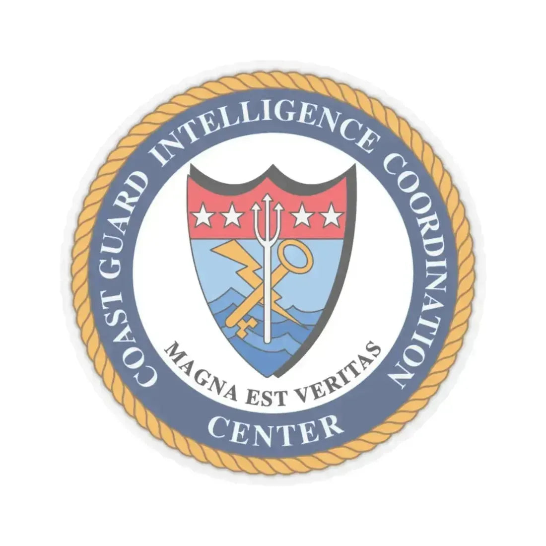 USCG Intelligence Coordination Ctr (U.S. Coast Guard) STICKER Vinyl Kiss-Cut Decal 4 Inch Transparent - The Sticker Space
