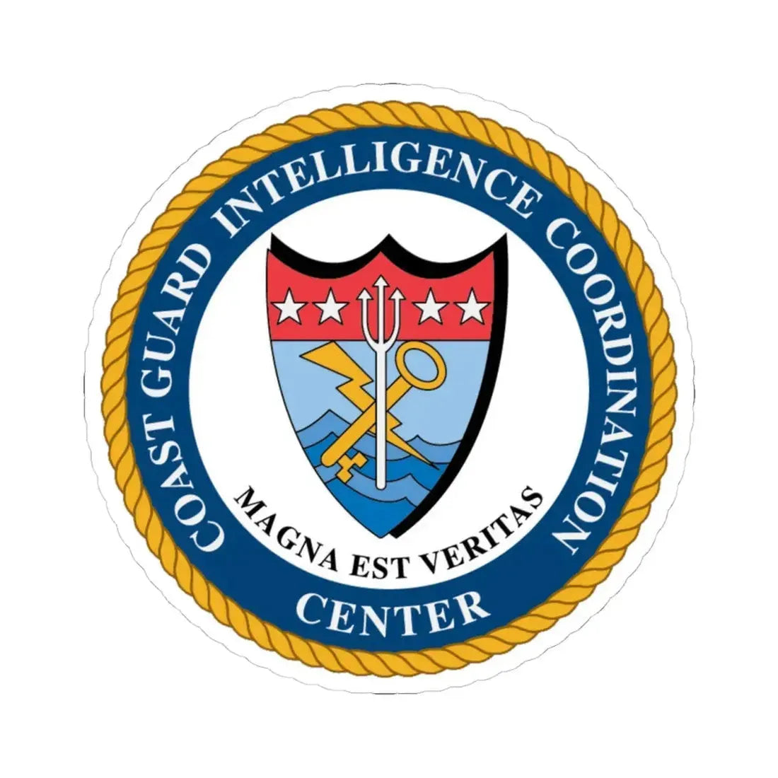 USCG Intelligence Coordination Ctr (U.S. Coast Guard) STICKER Vinyl Kiss-Cut Decal 4 Inch White - The Sticker Space