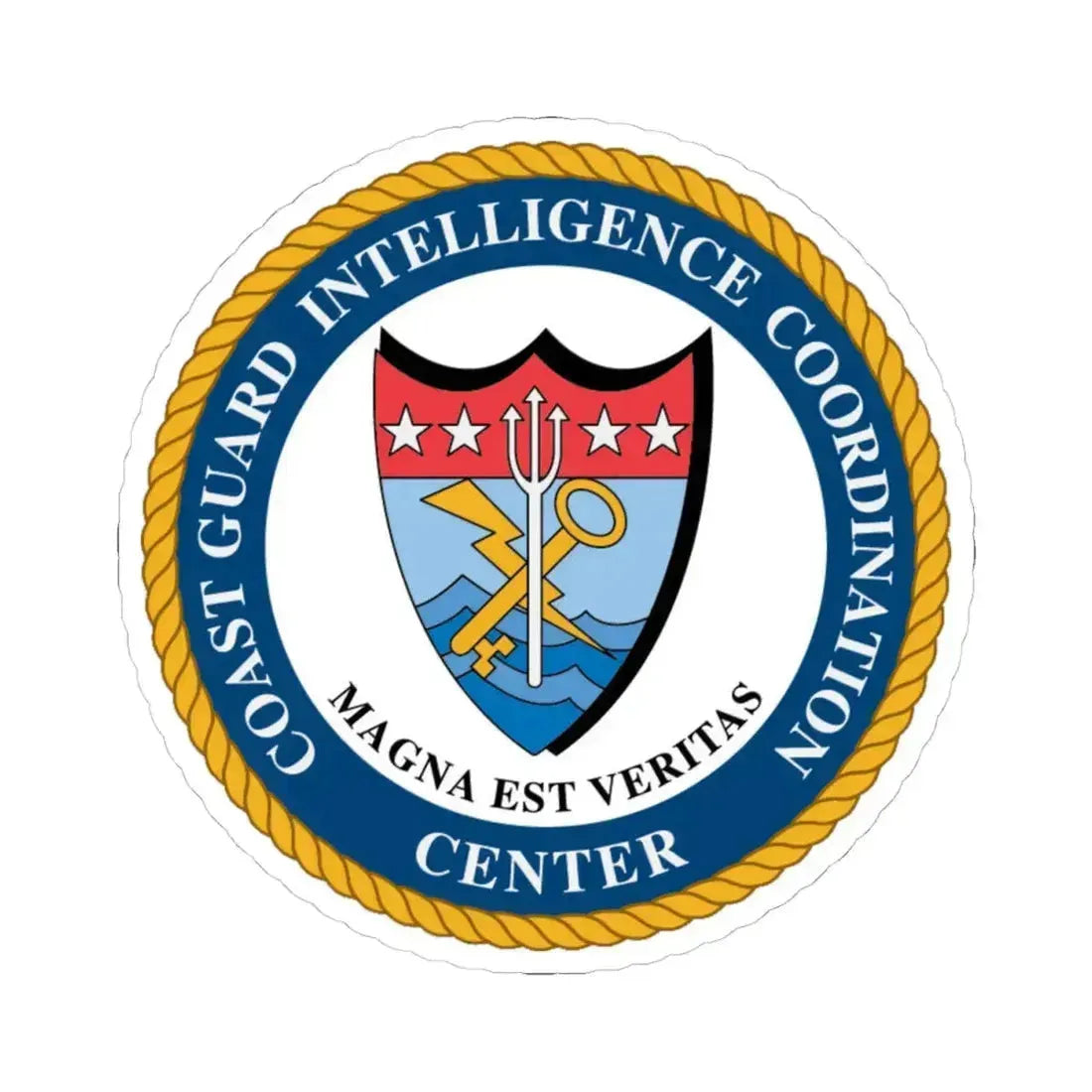 USCG Intelligence Coordination Ctr (U.S. Coast Guard) STICKER Vinyl Kiss-Cut Decal 4 Inch White - The Sticker Space