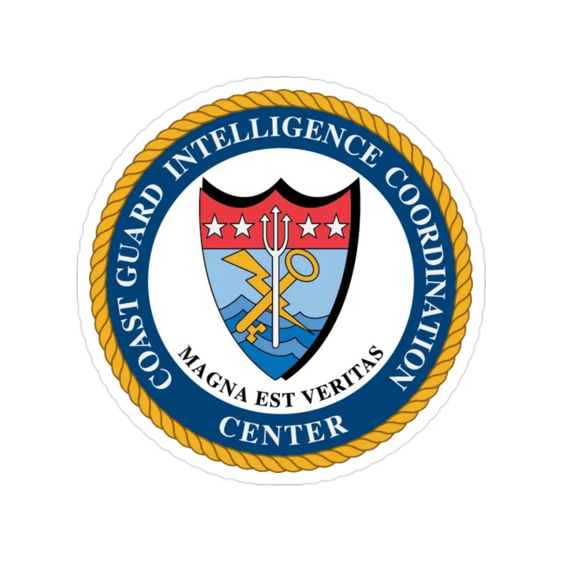 USCG Intelligence Coordination Ctr (U.S. Coast Guard) Transparent STICKER Die-Cut Vinyl Decal 2 Inch - The Sticker Space