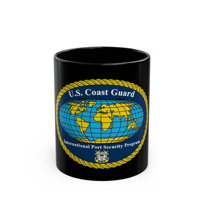USCG International Port Security Program (U.S. Coast Guard) Black Coffee Mug-11oz-The Sticker Space