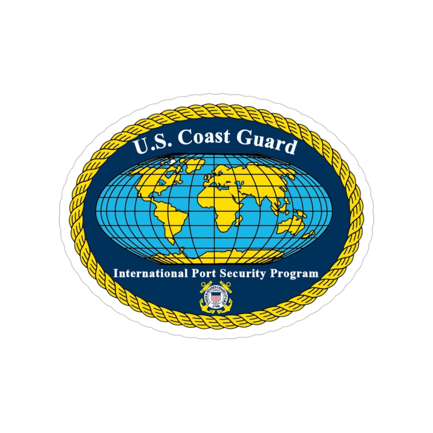 USCG International Port Security Program (U.S. Coast Guard) Transparent STICKER Die-Cut Vinyl Decal-3 Inch-The Sticker Space