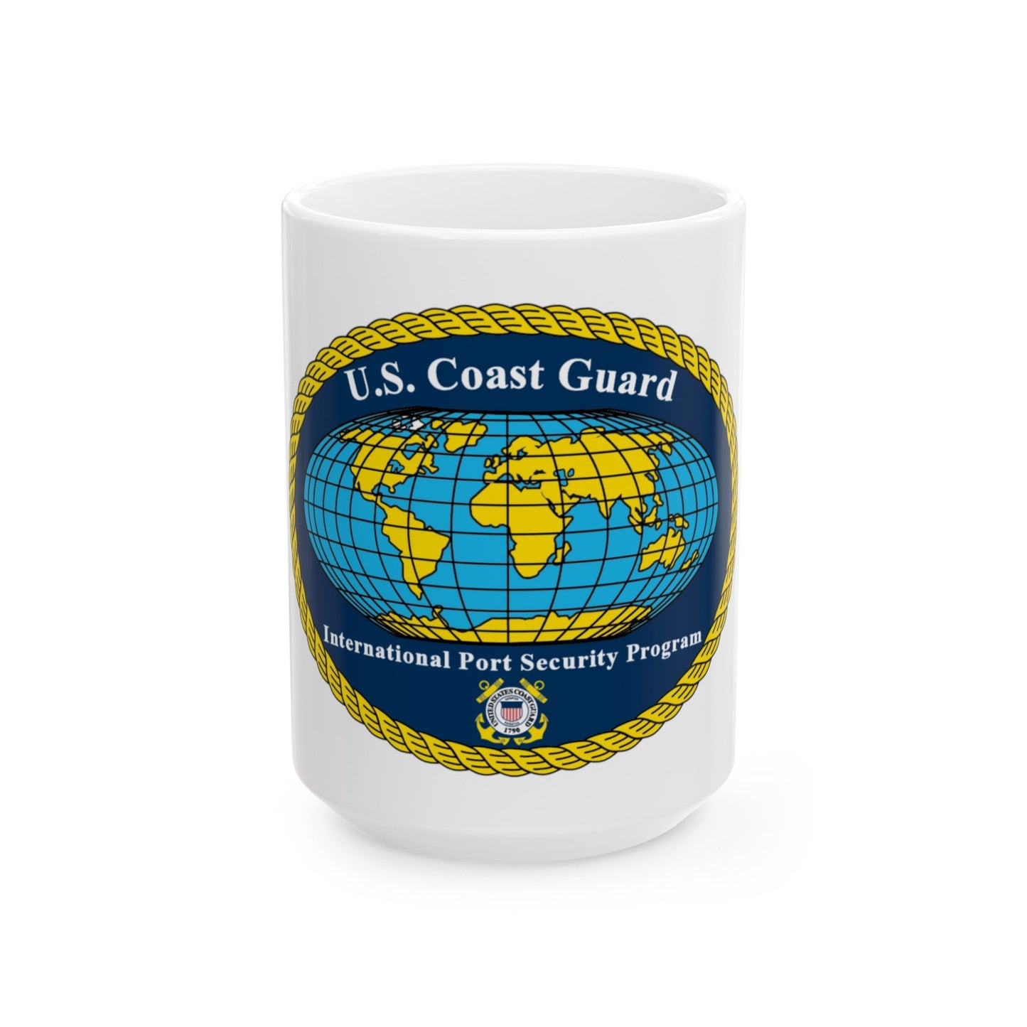 USCG International Port Security Program (U.S. Coast Guard) White Coffee Mug-15oz-The Sticker Space