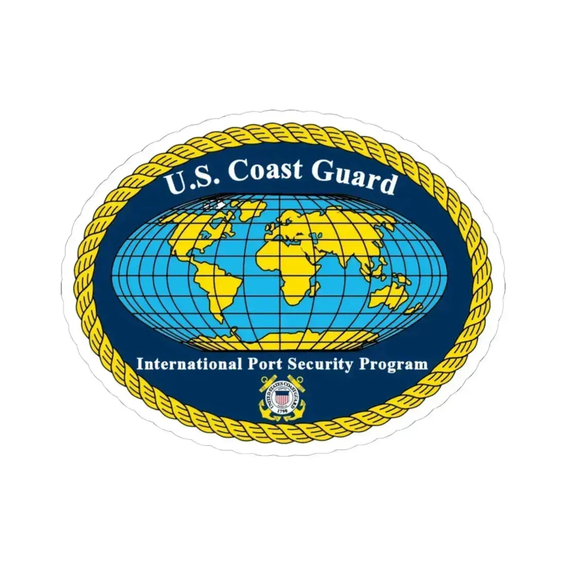 USCG International Port Security Program (U.S. Coast Guard) STICKER Vinyl Kiss-Cut Decal 4 Inch White - The Sticker Space