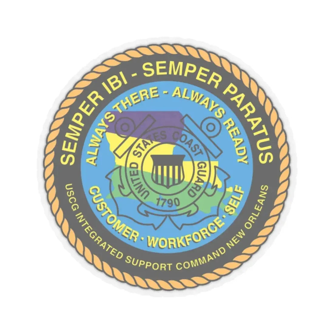 USCG ISC New Orleans (U.S. Coast Guard) STICKER Vinyl Kiss-Cut Decal 2 Inch Transparent - The Sticker Space