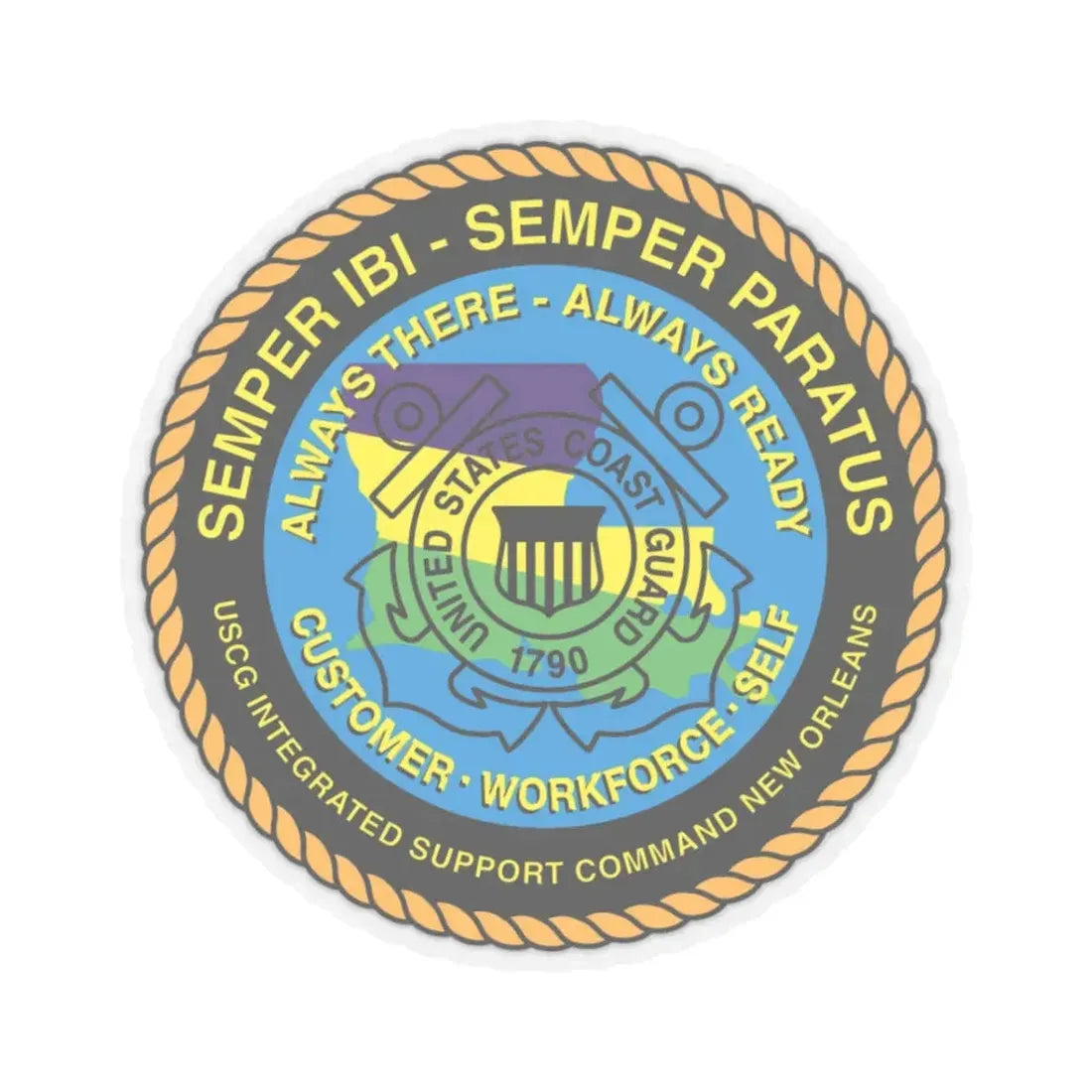 USCG ISC New Orleans (U.S. Coast Guard) STICKER Vinyl Kiss-Cut Decal 3 Inch Transparent - The Sticker Space