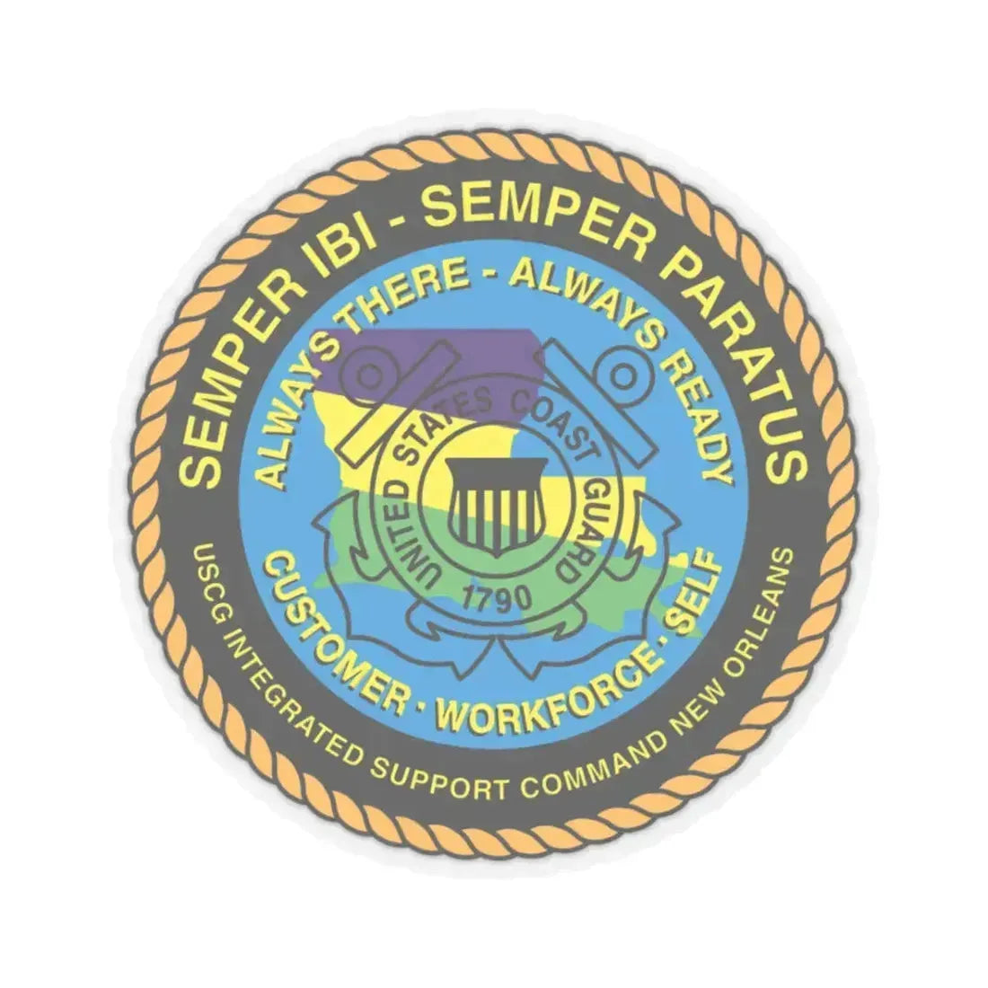 USCG ISC New Orleans (U.S. Coast Guard) STICKER Vinyl Kiss-Cut Decal 3 Inch Transparent - The Sticker Space