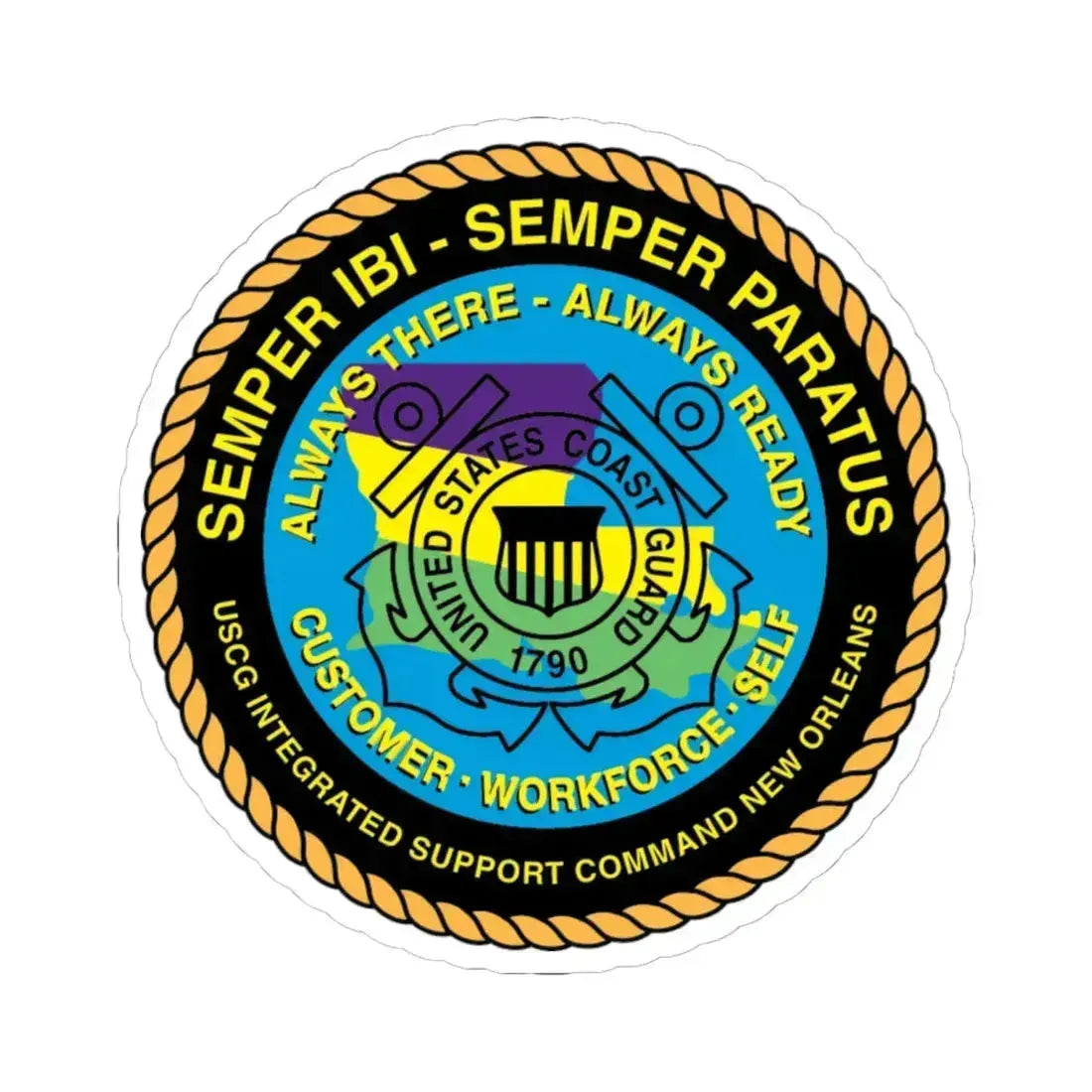 USCG ISC New Orleans (U.S. Coast Guard) STICKER Vinyl Kiss-Cut Decal 6 Inch White - The Sticker Space