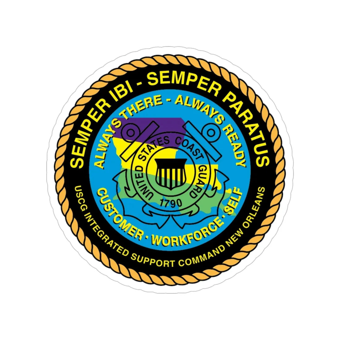 USCG ISC New Orleans (U.S. Coast Guard) Transparent STICKER Die-Cut Vinyl Decal 4 Inch - The Sticker Space