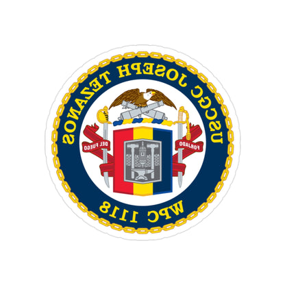 USCG Joseph Tezanos WPC 1118 (U.S. Coast Guard) REVERSE PRINT Transparent STICKER-2" × 2"-The Sticker Space