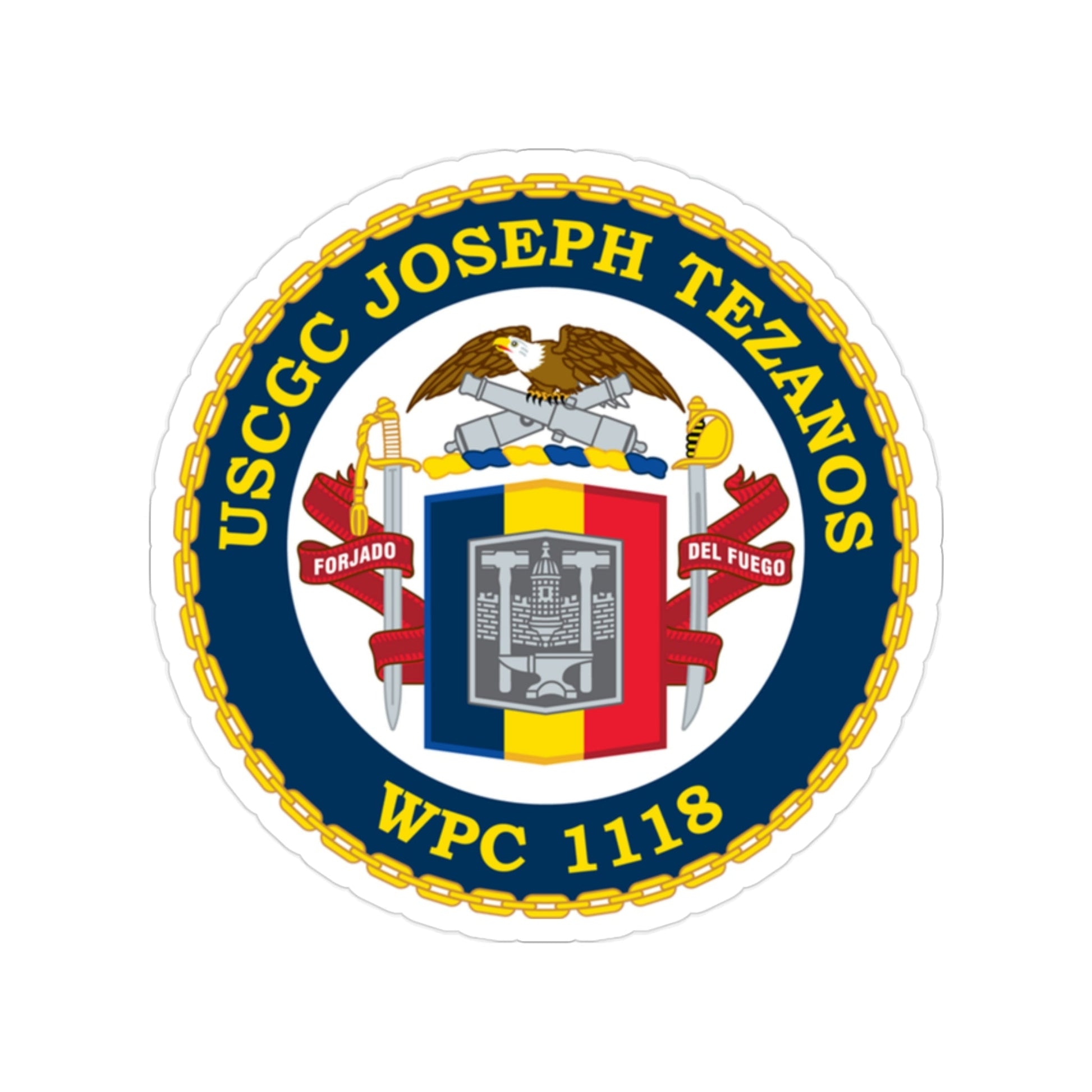 USCG Joseph Tezanos WPC 1118 (U.S. Coast Guard) Transparent STICKER Die-Cut Vinyl Decal-2 Inch-The Sticker Space