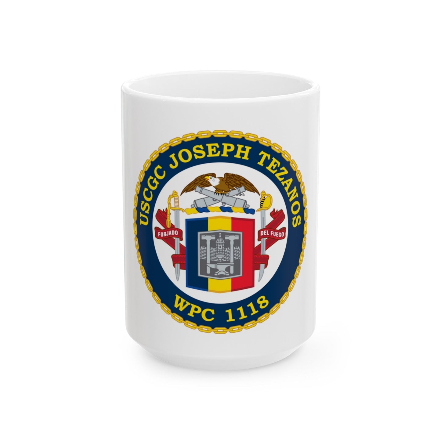 USCG Joseph Tezanos WPC 1118 (U.S. Coast Guard) White Coffee Mug-15oz-The Sticker Space