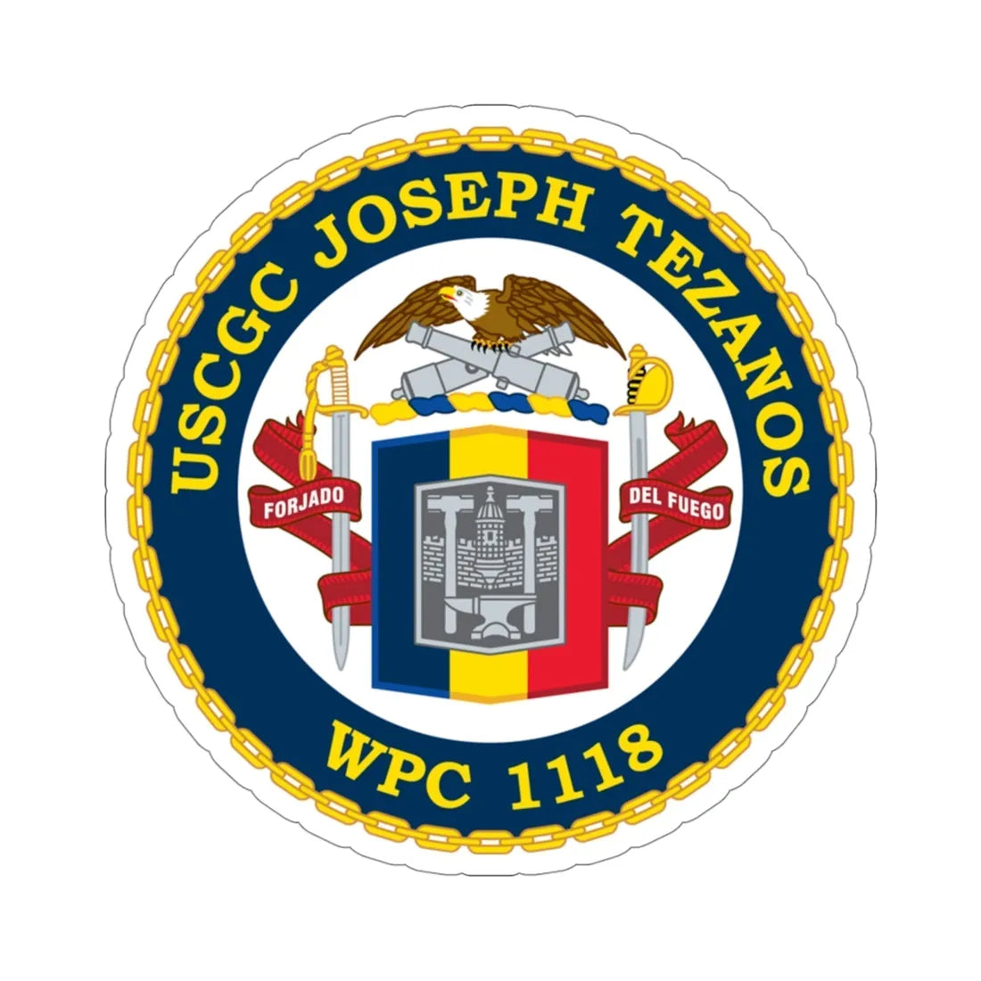 USCG Joseph Tezanos WPC 1118 (U.S. Coast Guard) STICKER Vinyl Die-Cut Decal 4 Inch - The Sticker Space