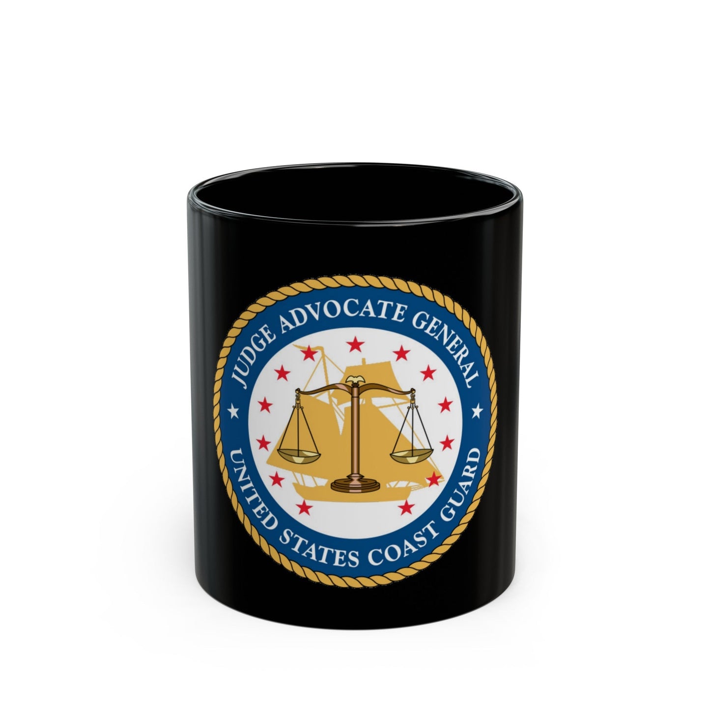 USCG Judge Advocate General (U.S. Coast Guard) Black Coffee Mug-11oz-The Sticker Space