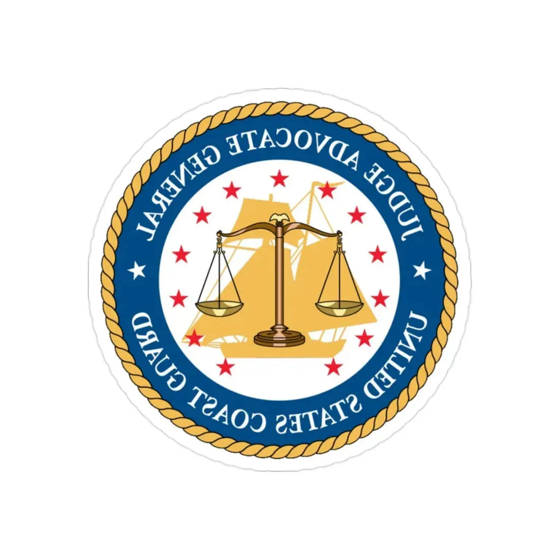 USCG Judge Advocate General (U.S. Coast Guard) REVERSE PRINT Transparent Die-Cut STICKER 2 Inch Die-Cut Transparent - The Sticker Space