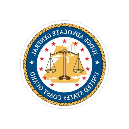 USCG Judge Advocate General (U.S. Coast Guard) REVERSE PRINT Transparent Die-Cut STICKER 2 Inch Die-Cut Transparent - The Sticker Space
