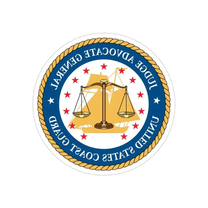 USCG Judge Advocate General (U.S. Coast Guard) REVERSE PRINT Transparent Die-Cut STICKER 4 Inch Die-Cut Transparent - The Sticker Space