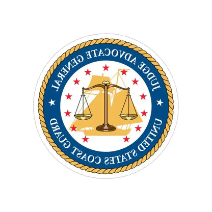 USCG Judge Advocate General (U.S. Coast Guard) REVERSE PRINT Transparent Die-Cut STICKER 5 Inch Die-Cut Transparent - The Sticker Space